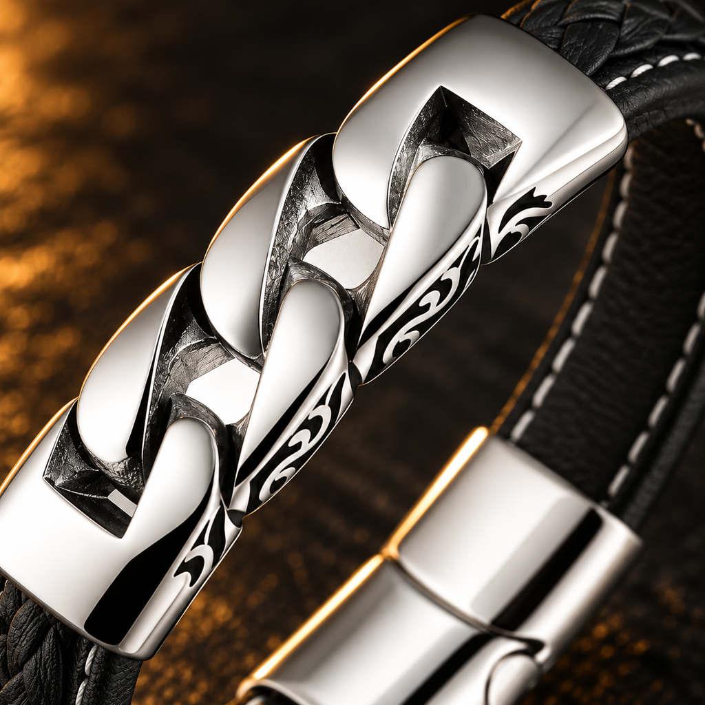 Leren armband zwart | kliksluiting | 12mm breed