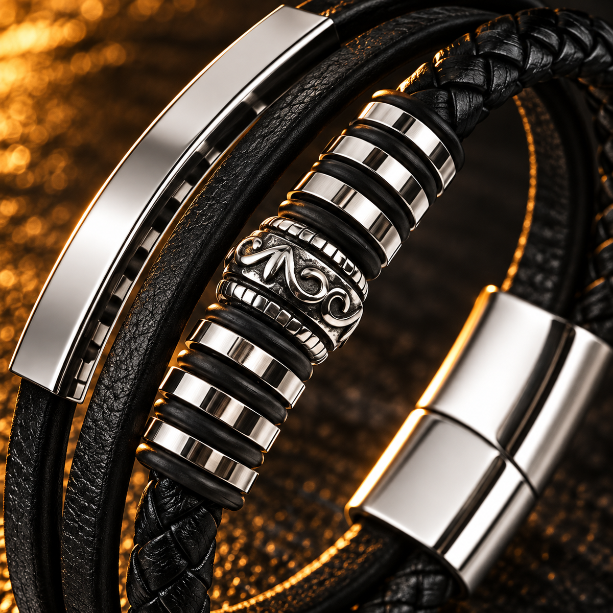 Leren armband | kliksluiting | 25mm breed