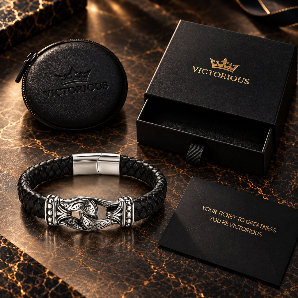 Gevlochten leren armband zwart | kliksluiting | 10mm breed