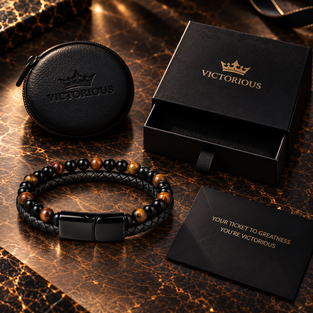 Leren armband met natuursteen | magneetsluiting | 20mm breed