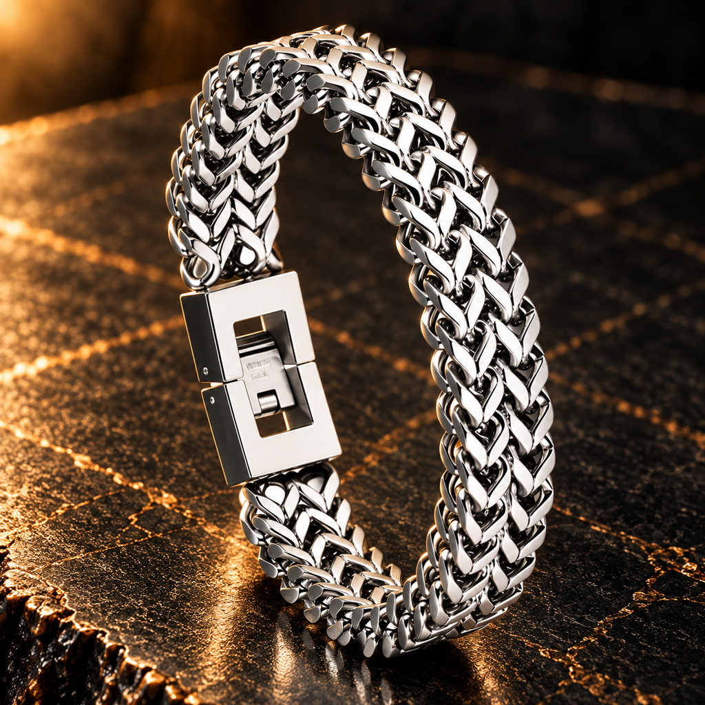 Gevlochten schakelarmband | kliksluiting | 12mm breed