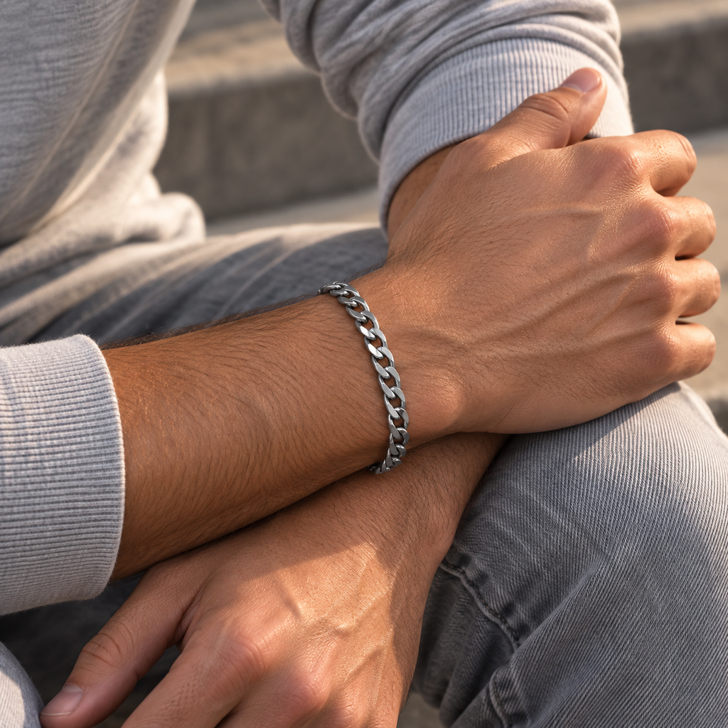 Gevlochten schakelarmband | karabijnsluiting | 7mm breed