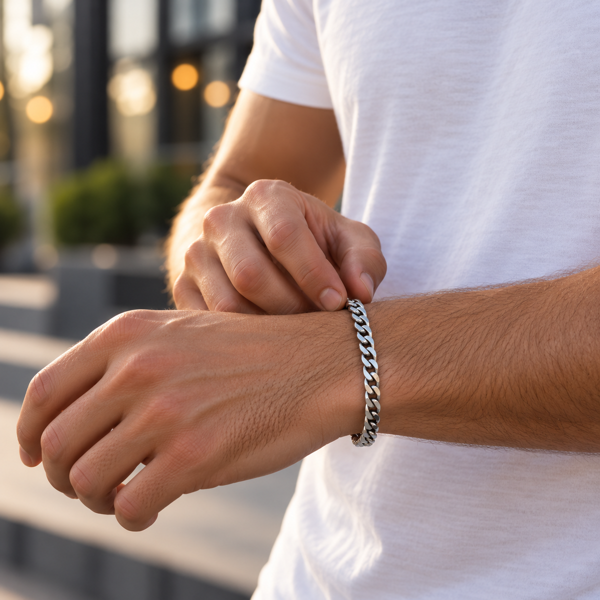 Gevlochten schakelarmband | karabijnsluiting | 7mm breed