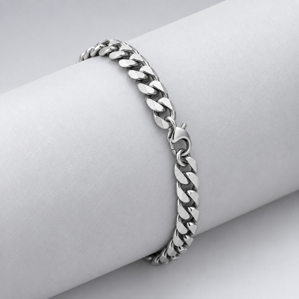 Gevlochten schakelarmband | karabijnsluiting | 7mm breed