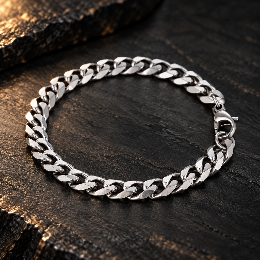 Gevlochten schakelarmband | karabijnsluiting | 7mm breed
