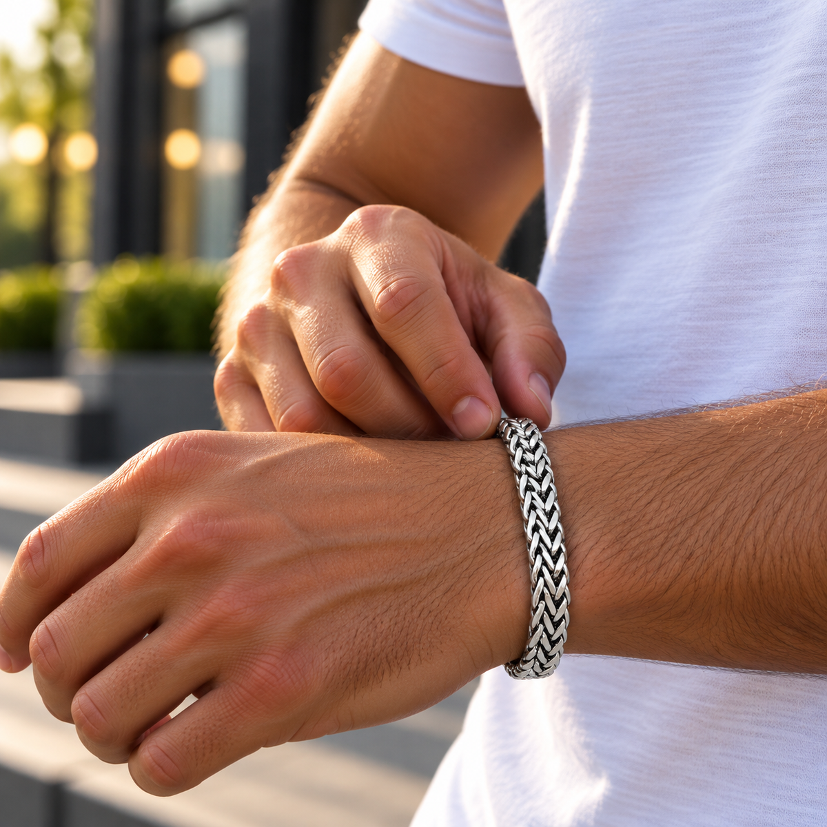 Gevlochten schakelarmband | magneetsluiting | 12mm breed