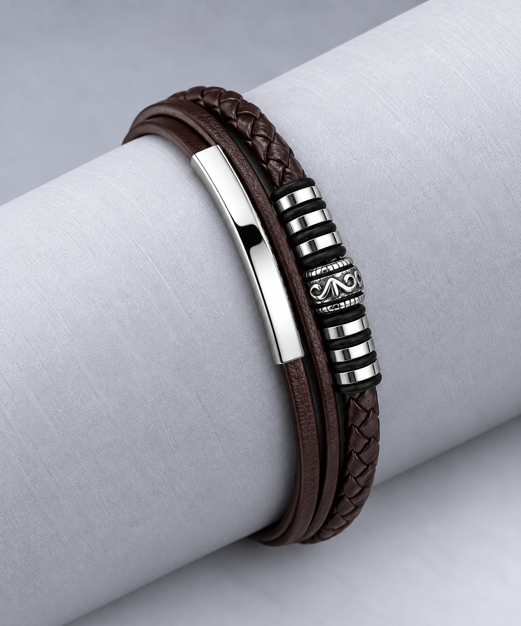Leren armband | kliksluiting | 25mm breed
