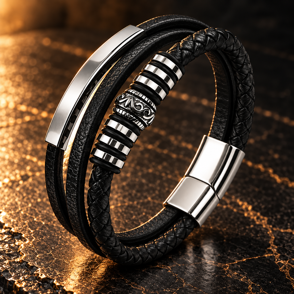 Leren armband | kliksluiting | 25mm breed